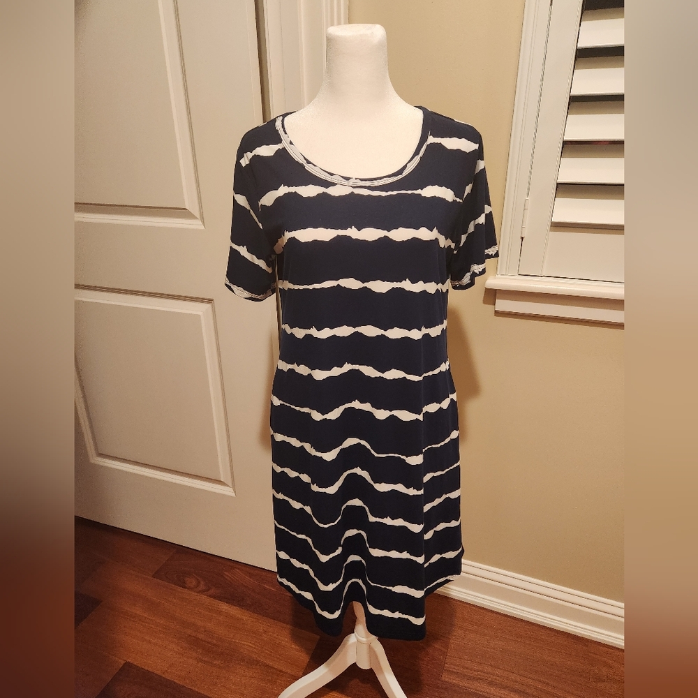 Wneedu Women's Summer Casual T shirt Swing Dress w/pockets